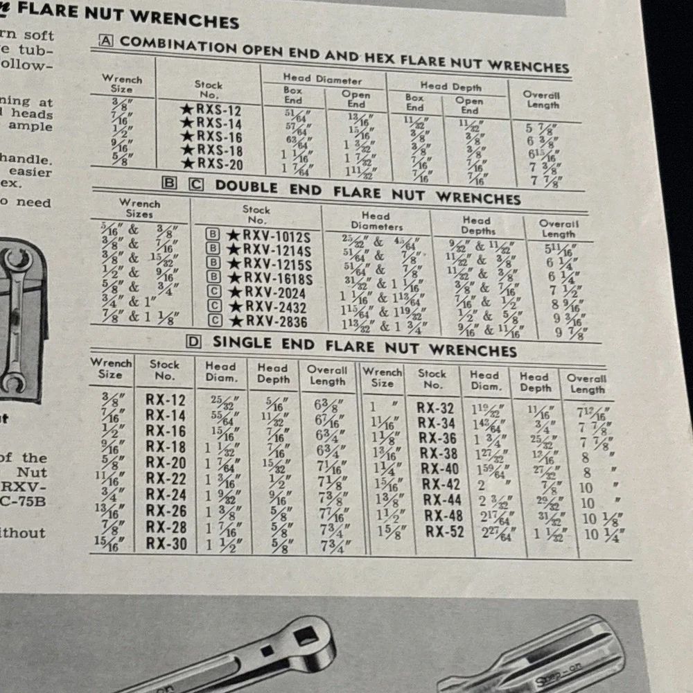 Vintage 1958 Snap-on Tools Catalog W Tool Equipment Kenosha Wisconsin